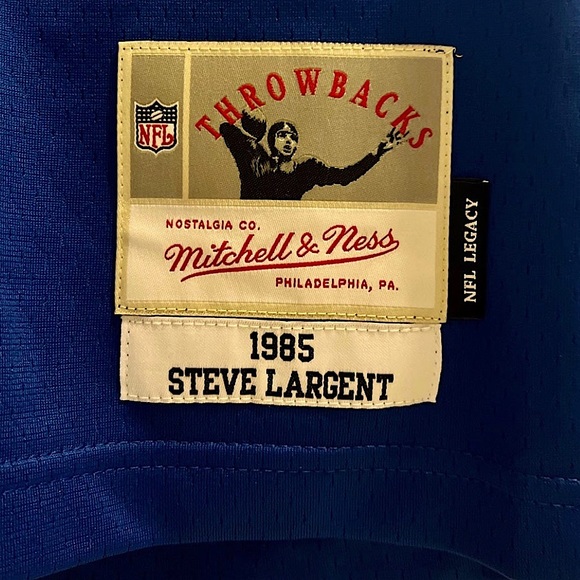 Seattle Seahawks Mitchell & Ness 1985 Steve Largent Jersey Royal/White/Green - Picture 3 of 6